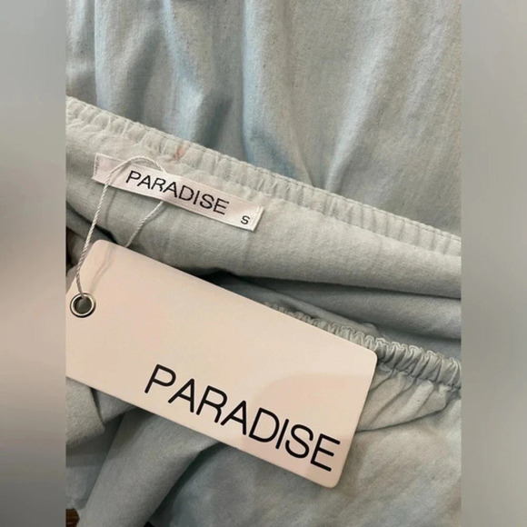 Paradise Off‎ The Shoulder Light Blue Ruffle Dress Small - Picture 4 of 7